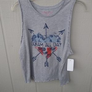 Rebellious One Juniors High-Low Graphic Tank.